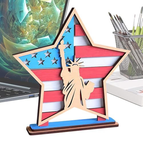Independence Day Centerpieces, 7.09x7.09x1.97 Inches Colorful Wooden Star Ornaments, 4-Pack Festive Decorations for Home Restaurant Studio Table Display Independence Day Centerpieces, 7.09x7.09x1.97 Inches Colorful Wooden Star Ornaments, 4-Pack Festive Decorations for Home Restaurant Studio Table Display von Bsbkoj