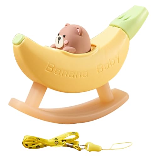 Kinder-Sportpfeife, Cartoon-Geräuschmacherpfeife, Silikon-Outdoor-Spielpfeife, Bananenbär-Pfeife, 11,4 x 8,9 x 1,9 cm, Un Campingpfeife, Wandern, Sicherheitspfeife, kinderfreundliche Pfeife, Dura von Bsbkoj