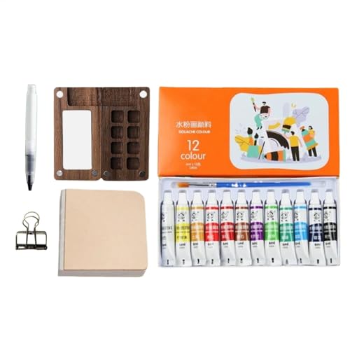 Reise-Aquarell-Set, tragbare Aquarellpalette, Aquarell-Malset, Aquarell-Palette für Künstler, Aquarellfarben-Set, Skizzenbuch, Aquarell-Palette, Aquarell-Set für Anfänger von Bsbkoj