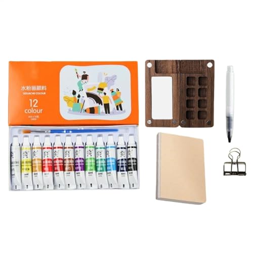 Reise-Aquarell-Set, tragbare Aquarellpalette, Aquarell-Malset, Aquarell-Palette für Künstler, Aquarellfarben-Set, Skizzenbuch, Aquarell-Palette, Aquarell-Set für Anfänger von Bsbkoj