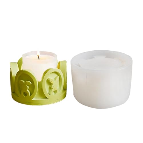 Runde Kerzenhalter, Epoxidharz Kerzenform, Kerzenhalter, Kerzenhalter, Kerzenform für Resin Casting, Silikon-Kerzenhalter, Harz-Kerzenhalter, Bunny Design Candle Molds von Bsbkoj