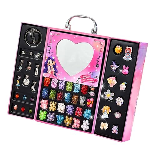 Schmuck-Set für Mädchen, Charm-Armband, Bildungs-Set, kreatives Spielzeug für Kinder, Halskette Zubehör, Kinder-Schmuck-Bastelset, Bead Jewelry Making Kit, Bastelset für Mädchen, Kinder C von Bsbkoj