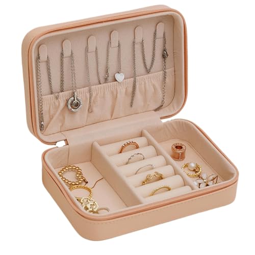 Travel Jewelry Box, Halskette, Organizer, Reiseetui, Schmuckschatulle, große Kapazität, Schmuck-Box, tragbar, Ring Organizer, Reise-Halsketten-Box von Bsbkoj