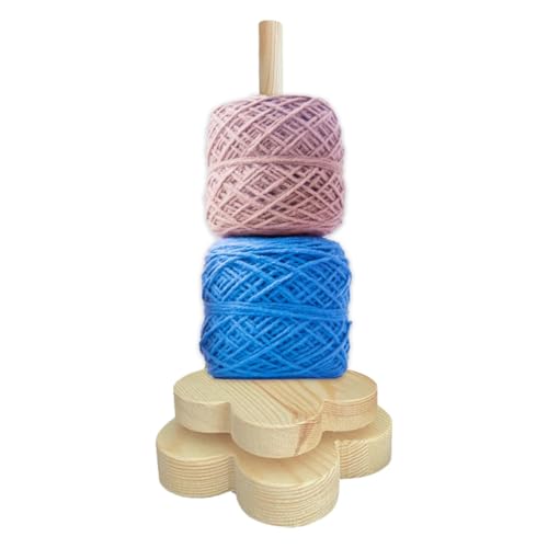 Wooden Yarn Holder, Spinner, Skein Holder für Knitting, Plum Blossom Yarn Stand, Yarn Spinner für Haken, Holzknitting Supplies, tragbar, stabile Garnspenderhalter von Bsbkoj