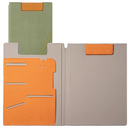 Writing Case A4 Clipboard, Binder Storage Nursing Clipboard, Notepad Folder mit Clip, Dokument und Zeichnungspad, Organizer für Arbeit, 30,5 x 24 cm, Dunkelblau, Grün von Bsbkoj