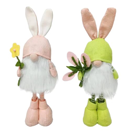 2 Stück Osterdeko Wichtel,Ostern Hasen Wichtel, Handgemachte Plüsch Osterhasen Zwerg,Ostern Tischdekoration Deko,Osterpuppe Plüschzwerge Frühlingszwerge Hasenfiguren,Ostern Hase Festliche Geschenk von Bseical