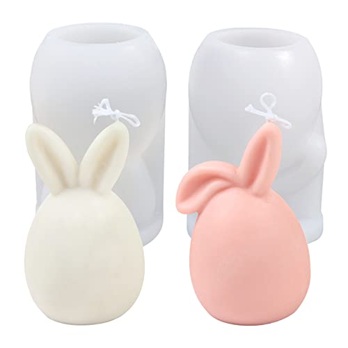 Silikonform Hase 3d, Silikonform Ostern Für Kerzen, Silikon Gießform Ostern Basteln Kerzenform Seife Beton Fondant Pralinen Backen, Diy Osterhase Silikonformen Osterdeko Kerzenformen Zum Gießen (2PCS) von Bseical