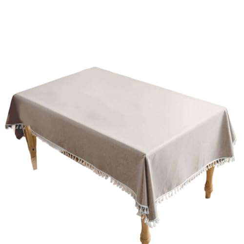 Btgghytr Elegante Tischdecke, wasserabweisend, Baumwoll-Leinen, Tischdecke für Partys und den täglichen Gebrauch, Tischdecke, 140 x 90 cm von Btgghytr