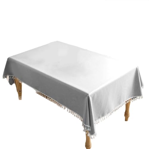 Btgghytr Elegante Tischdecke, wasserabweisend, Baumwoll-Leinen, Tischdecke für Partys und den täglichen Gebrauch, Tischdecke, 140 x 90 cm von Btgghytr