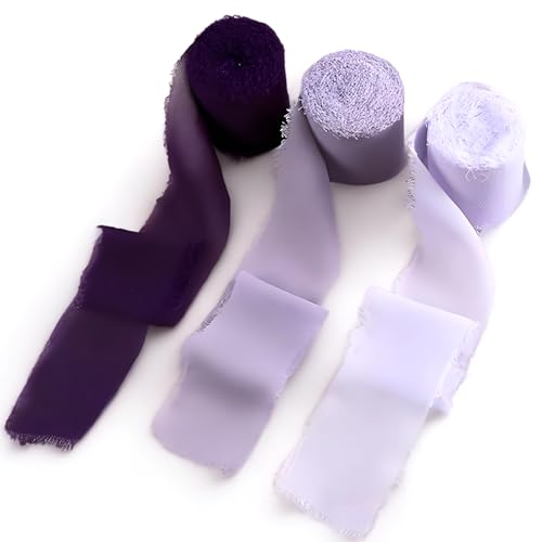 Buaak 3 Geschenkband, Geschenkband Lila, Schleifenband, 500 * 4CM Geschenkband Breit, Bände Chiffonband, Schleifenband Hochzeit, Dekoband, für Hochzeit, Hochzeitsstrauß und Geburtstag Geschenk Buaak 3 Geschenkband, Geschenkband Lila, Schleifenband, 500 * 4CM Geschenkband Breit, Bände Chiffonband, Schleifenband Hochzeit, Dekoband, für Hochzeit, Hochzeitsstrauß und Geburtstag Geschenk von Buaak