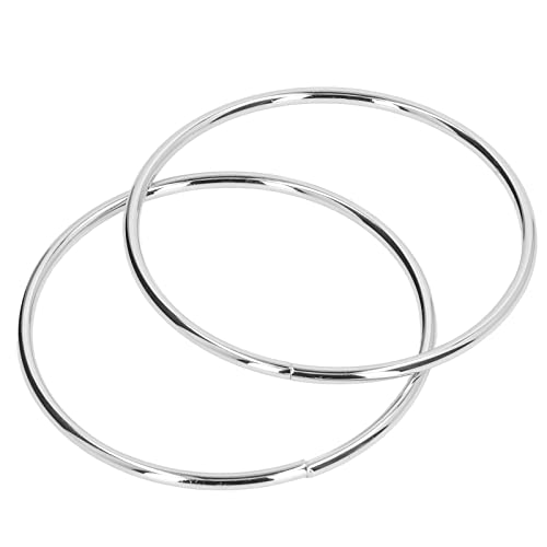 2 Stück Handtaschen Griffe, Runde Taschengriffe, 10 cm Ersatz Handtaschengriff, Handtasche Geldbörse O Ring Griff Geldbörsengriffe für Taschenherstellung, DIY Handgefertigte Taschen(Weißnickel) von Buachois