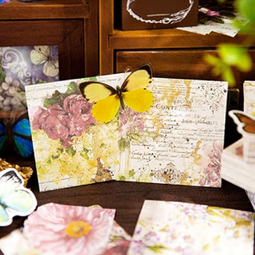 Blumenpapier für Sammelalbüse, 200 Blätter Scrapbook Dekorative Papier Blumen Pflanzen Muster Journaling -Lieferungen Bastelpapier für DIY Arts Card Making Fotoalbum Journal (-1218230072712) von Buachois