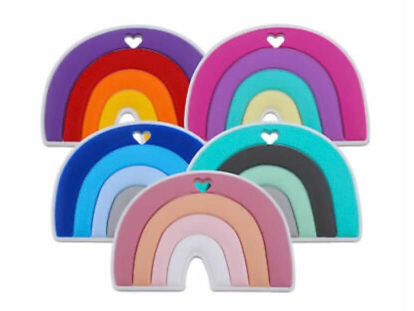 Silikon Regenbogen Baby Beißer von BubbaBoxesBoutique