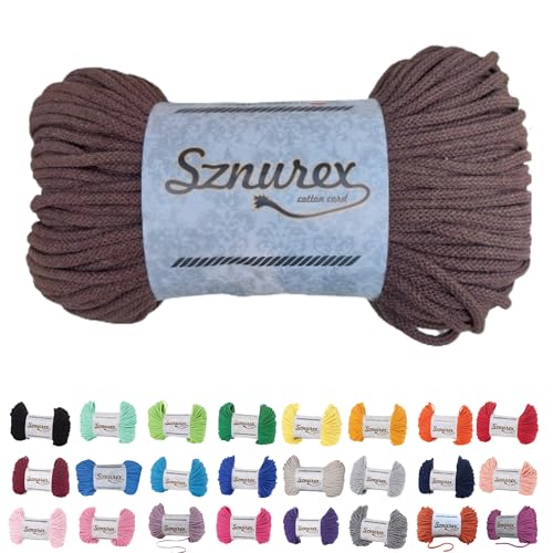 Makramee Garn 5mm x 100m Baumwollschnur Perfekt für DIY, Garn für Makramee-Schnur über 50 Farben Oeko-TEX Zertifiziert - Baumwollkordel (Schokolade, 5mm/100 Meter) von Bubble Brothers