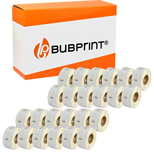 Bubprint 20 Etiketten kompatibel als Ersatz für Dymo 11353 S0722530 für Labelwriter 310 320 330 Turbo 400 Twin Turbo Duo 450 Twin-Turbo Duo SE450 25X13MM WEISS von Bubprint