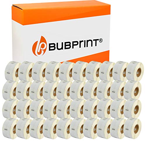 Bubprint 40 Etiketten kompatibel als Ersatz für Dymo 11353 S0722530 für Labelwriter 310 320 330 Turbo 400 Twin Turbo Duo 450 Twin-Turbo Duo SE450 25X13MM WEISS von Bubprint