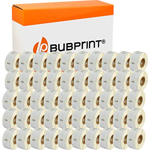 Bubprint 50 Etiketten kompatibel als Ersatz für Dymo 11353 S0722530 für Labelwriter 310 320 330 Turbo 400 Twin Turbo Duo 450 Twin-Turbo Duo SE450 25X13MM WEISS von Bubprint