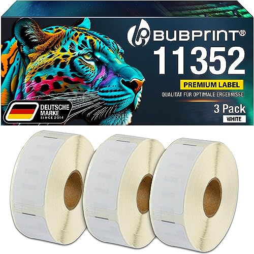 Bubprint 3 Etiketten 25mm x 54mm, 260 Etiketten pro Rolle, kompatibel als Ersatz für Dymo 11352 S0722520, Labelwriter 310, 320, 330, 400, 450 Turbo, Duo, Twin Turbo von Bubprint