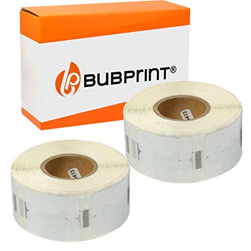 Bubprint 2 Etiketten kompatibel als Ersatz für Dymo 11353 S0722530 für Labelwriter 310 320 330 Turbo 400 Twin Turbo Duo 450 Twin-Turbo Duo SE450 25X13MM WEISS von Bubprint