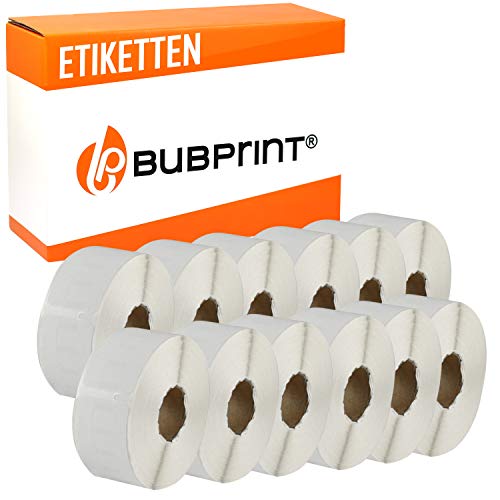 Bubprint 10 Etiketten kompatibel als Ersatz für Dymo 11355 S0722550 für Labelwriter 310 320 330 Turbo 400 Twin Turbo Duo 450 Twin Turbo Duo SE450 51x19mm Weiß von Bubprint