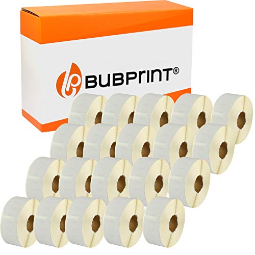 Bubprint 20 Etiketten kompatibel als Ersatz für Dymo 11355 S0722550 für Labelwriter 310 320 330 Turbo 400 Twin Turbo Duo 450 Twin-Turbo Duo SE450 51x19mm Weiß von Bubprint