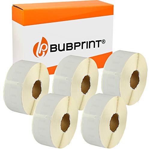 Bubprint Dymo 11355 S0722550 5 Etiketten kompatibel als Ersatz für Labelwriter 310 320 330 Turbo 400 Twin Turbo Duo 450 Twin Turbo Duo SE450 51x19mm Weiß von Bubprint