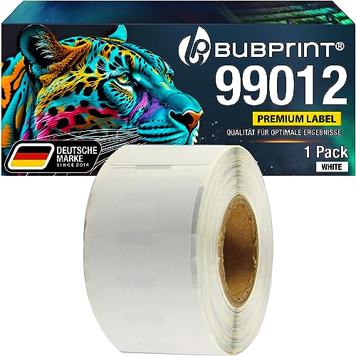 Bubprint Etiketten kompatibel als Ersatz für Dymo 99012 S0722400 für Labelwriter 310 320 330 Turbo 400 Twin Turbo Duo 450 Twin Turbo Duo SE450 36 x 89 mm Weiß von Bubprint