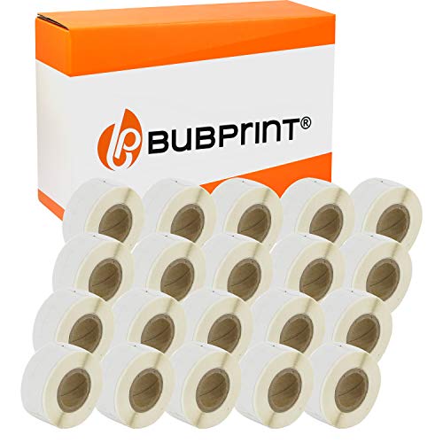 Bubprint 20 Etiketten kompatibel als Ersatz für Dymo 99017 S0722460 für Labelwriter 310 320 330 Turbo 400 Twin Turbo Duo 450 Twin-Turbo Duo SE450 12MM X 50MM von Bubprint