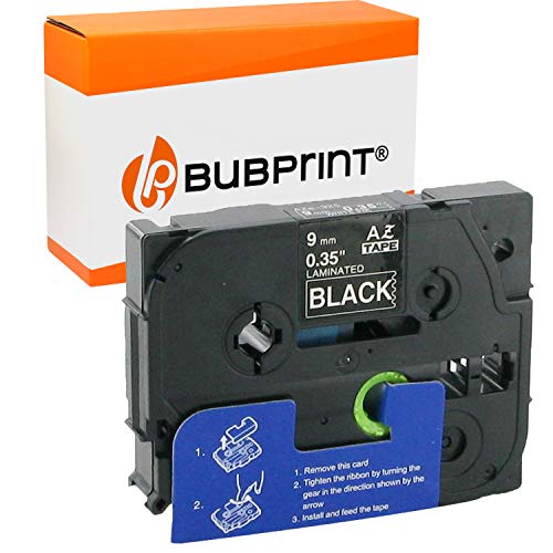 Bubprint Schriftband kompatibel als Ersatz für Brother TZE-325 TZE 325 für P-Touch 1280 2430PC 2730VP 3600 9500PC 9700PC D400VP D600VP H100LB H105 P700 P750W 9MM Weiß auf Schwarz von Bubprint