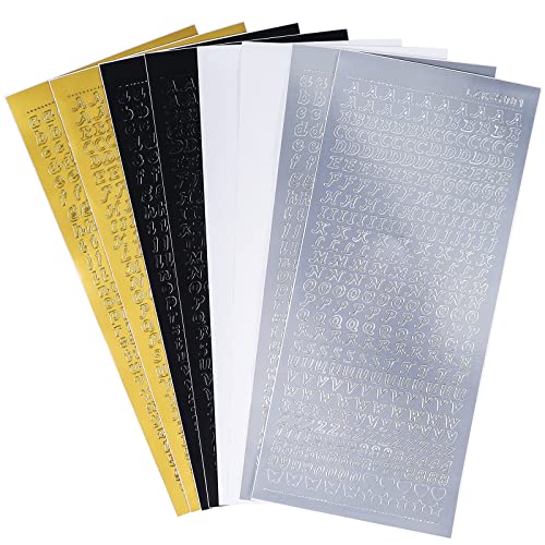 Klebebuchstaben Wachsbuchstaben für kerzen, 8 Sheet Sticker Buchstaben Set, Groß- und Kleinbuchstaben mit Zahlen für Kerzen zur Taufe Kommunion Hochzeit Klebebuchstaben Gold von Bubuny