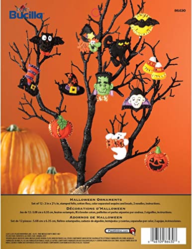 Bucilla 402441 Halloween-Ornament-Set, Filz-Applikationsset, Orange/Schwarz, 29.84 x 22.86 x 3.55 cm von Bucilla