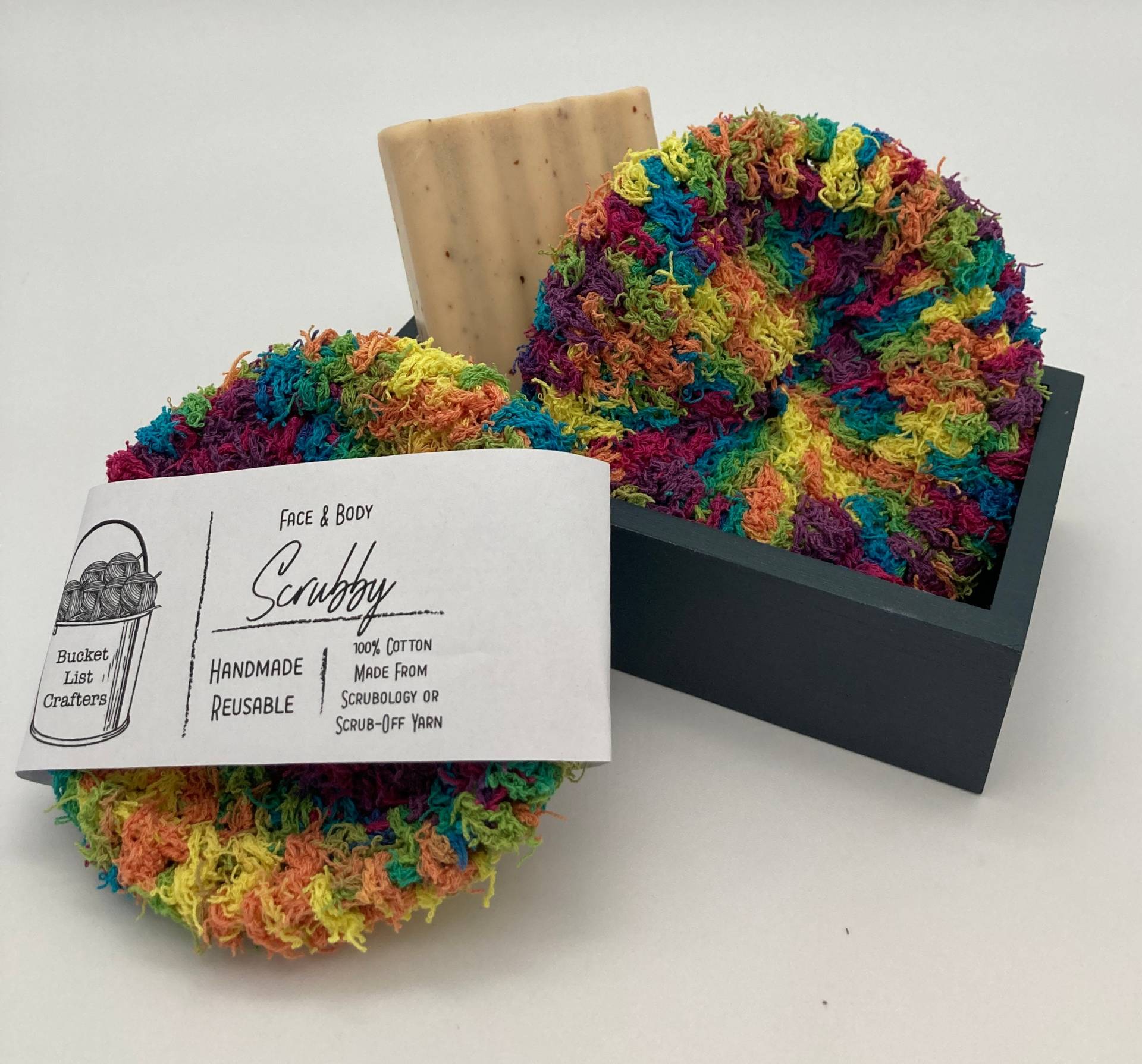 Regenbogen Scrubbies Aus 100% Baumwolle Für Gesicht/Körper Oder Küche/Gericht von BucketListCrafters