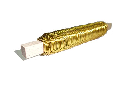 Dekolackdraht, Lackdraht Ø 0,5mm - 100gr. Holzstab in verschiedenen Farben. (Gold) von Buco der Draht