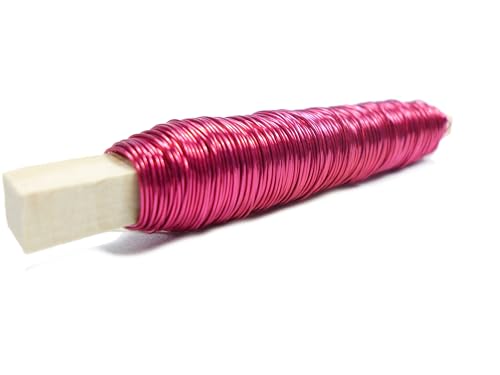 Dekolackdraht, Lackdraht Ø 0,5mm - 100gr. Holzstab in verschiedenen Farben. (Pink) von Buco der Draht