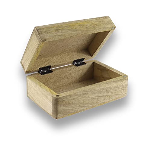 Budawi® Holztruhe Holzbox aus Mangoholz Natur mit Magnetverschluss Vintage Look Schatulle Schmuckschatulle von Budawi