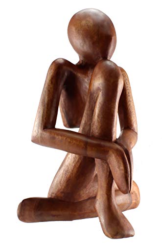 budawi® Holzskulptur Holzfigur meditierend Höhe ca. 30 cm Yoga Figur Dekofigur von Budawi