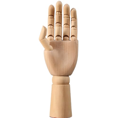 Budstfee Hölzerne Hand, Flexible Holzhandmodell bewegliche Holzkünstler Manikin Hand Abbildung 12 Zoll Männer Linke Handmodell zum Skizzieren des Zeichnens Malerei Office -Schreibtisch Dekoration von Budstfee