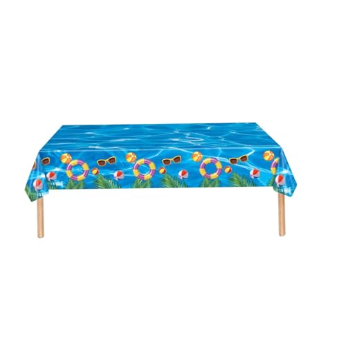 Budstfee Luau Tischdecke, 130 x 220 cm Hawaii Tischabdeckungen tropischer Tischtuch Sommerstrand Geburtstagsfeier Tischdecke Palmblätter Tischdecke von Budstfee