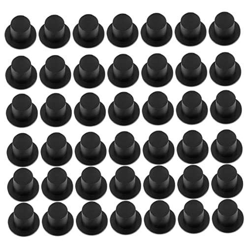 Budstfee Mini Black Top Hut, Weihnachtsmini Top Hut Plastik Black Miniatur Top Hut DIY -Kunsthandwerk für Party 50pcs | Home Dekoration von Budstfee