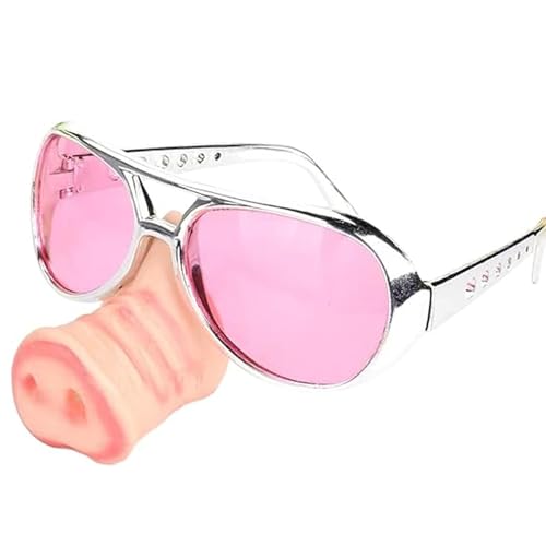 Budstfee Piggy Kostüm Erwachsener, Schweinnasenprothese, lustige Partybrillen Neuheit Nasenbrille Kleid Cosplay Sonnenbrille Kostüm Brille Brille von Budstfee