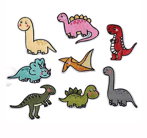 Buer Homie Dinosaurier Applikation Patches Set, 8 Stück für Kleidung, Basteln, Wohnkultur von Buer Homie