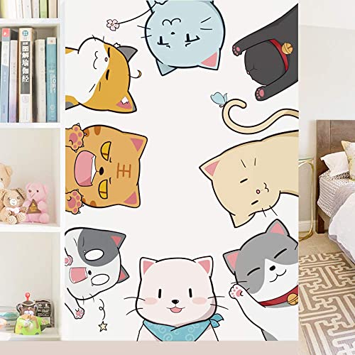 Buerhomie Wandtattoo Kinderzimmer, Katzen Wandsticker, selbstklebend und abnehmbar, Wanddeco für baby- & kleinkinderzimmer Jungen Mädchen von Buer Homie