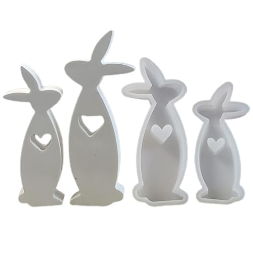 2 Stück Silikonformen Gießformen Ostern Hase, Silikonform Osterhase Mit Herz Silikonform Zum Gießen Ostern Hase Für Kerzenseife, Sojawachs von Buerfu