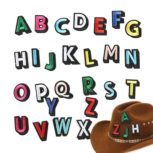 Buerfu Alphabet-Patches zum Aufbügeln, bestickte Aufnäher zum Aufnähen, stilvolle und kreative Aufnäher für Schuhe, Jacken, Hemden, Hüte von Buerfu