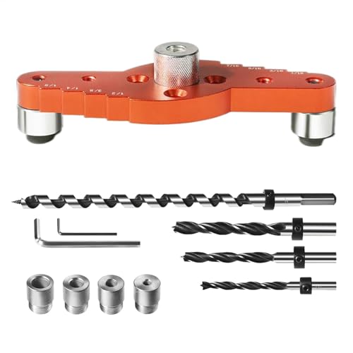 Buerfu Bohrerführung für gerade Löcher, Floating-Shelf-Bohrer-Set, Floating Shelf Jig Kit 1/2x11,8 Zoll Dübelbohrer-Set, Installationsbohrführungs-Bohrerset mit geradem Loch für Kaminsimse von Buerfu