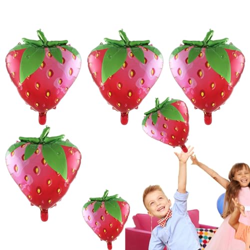 Buerfu Fruchtballons aus Aluminiumfolie, tropische Erdbeere, Wassermelone, Jumbo, Foto-Requisiten für Geburtstag, Geschlechtsoffenbarung, Hochzeitsfeier von Buerfu