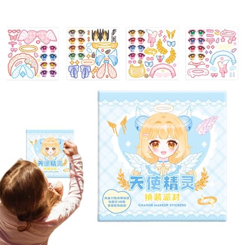 Buerfu Wunderschönes Prinzessinnen-Sticker-Spielzeug, handgemachtes Sticker-Spielzeug | Kinder-Prinzessin-Make-up-Aufkleber,Ergänzende Notizbücher und Tagebücher für Kinder für Zuhause und den von Buerfu