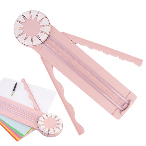 Kantenschneider Papierbasteln, 12 in 1 Papier Dial Trimmer Cutter, Multifunktionaler Papierschneider Trimmer mit Messungen, für Fotokarte, G-ift-Verpackung, Scrapbooking von Buerfu