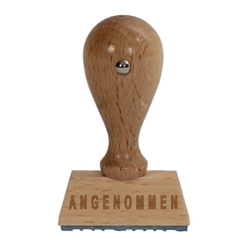 Bütic Business Holzstempel/Büro Stempel HS4010 mit Beschriftung oder Wunschtext, Stempeltext:A N G E N O M M E N von Bütic GmbH