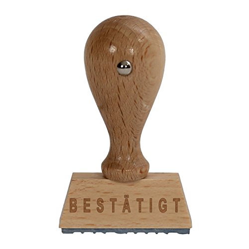 Bütic Business Holzstempel/Büro Stempel HS4010 mit Beschriftung oder Wunschtext, Stempeltext:B E S T Ä T I G T von Bütic GmbH